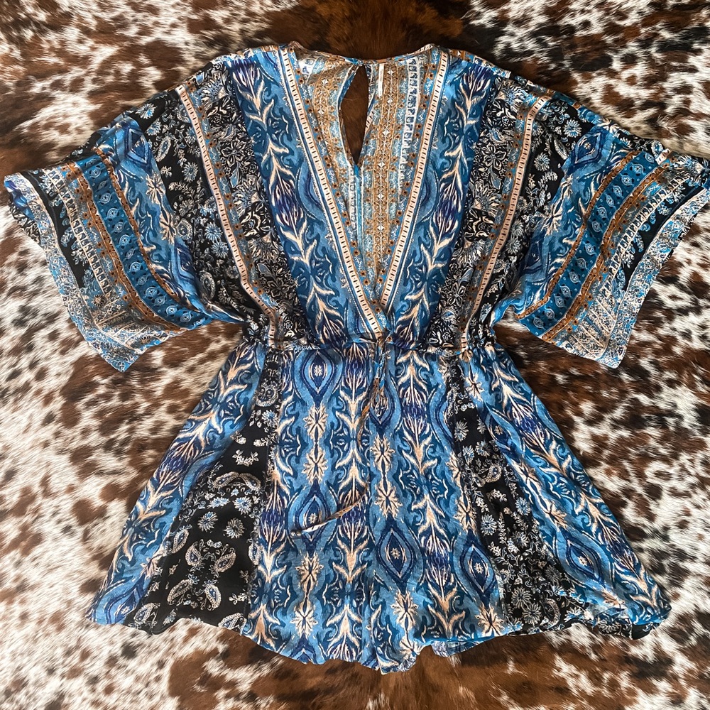 Anthropologie Tie Waist Romper